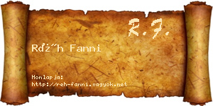 Réh Fanni névjegykártya