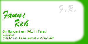 fanni reh business card